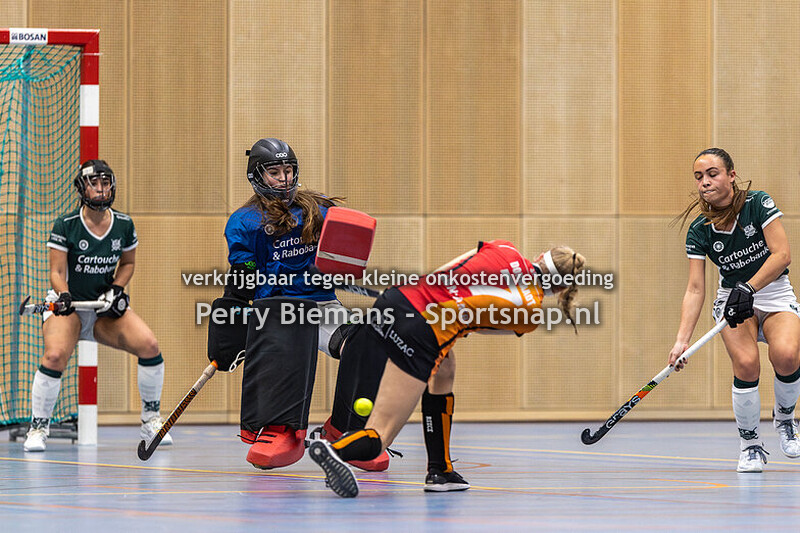 2025-02-02 zaalhockey; Cartouche D1-Oranje Rood D1
